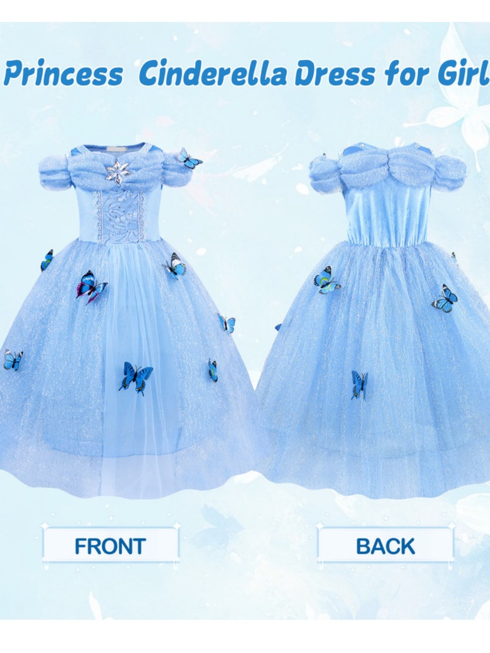 Princess Cinderella Dress Up Costume with Accessories Girls 7-8 - NEW IN BAG! - Picture 5 of 14